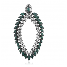 Botany Emerald Diamond Earring 18K Black Gold  