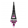 Nostalgia Ruby and Spinel Earring 18K Black Gold 