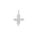Four Leafy Diamond Pendant 18K White Gold