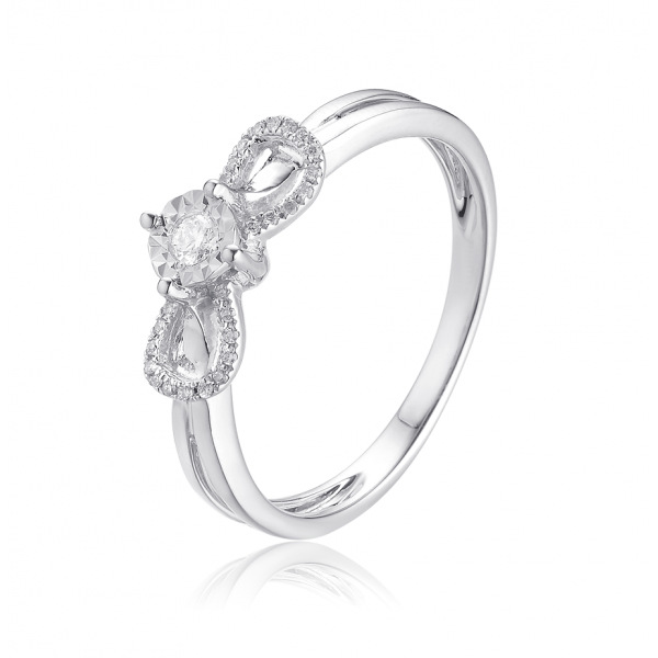 Spire Illusion Diamond Ring 18K White Gold