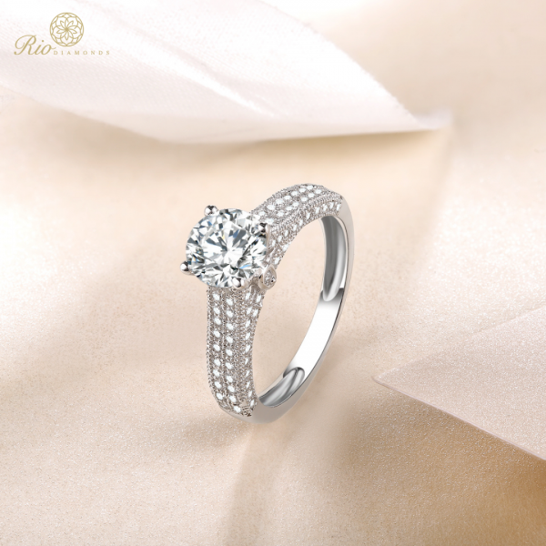 Rykiel Diamond Engagement Ring Casing 18K White Gold