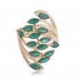 Prism Emerald Diamond Ring 18K Yellow Gold 