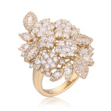Fleur Prong Diamond Ring 18K Yellow Gold