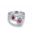 Varia Ruby Diamond Ring 18K White Gold 