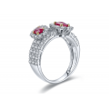 Varia Ruby Diamond Ring 18K White Gold 