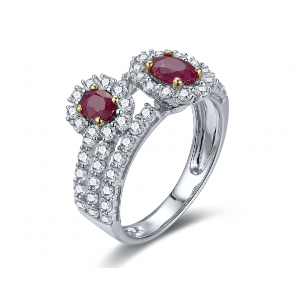 Varia Ruby Diamond Ring 18K White Gold 