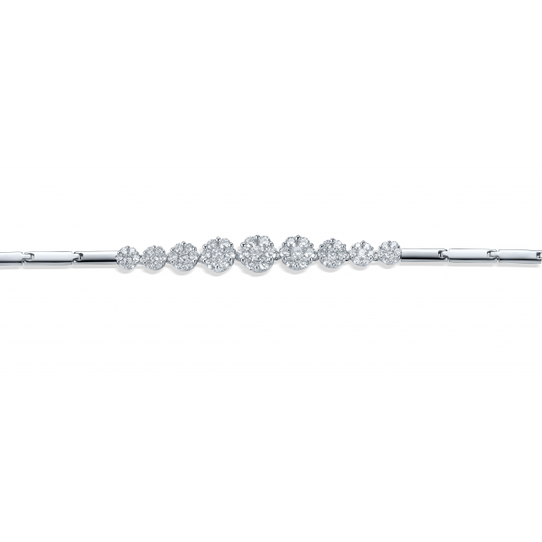 Amerie Cluster Diamond Bracelet 18K White Gold