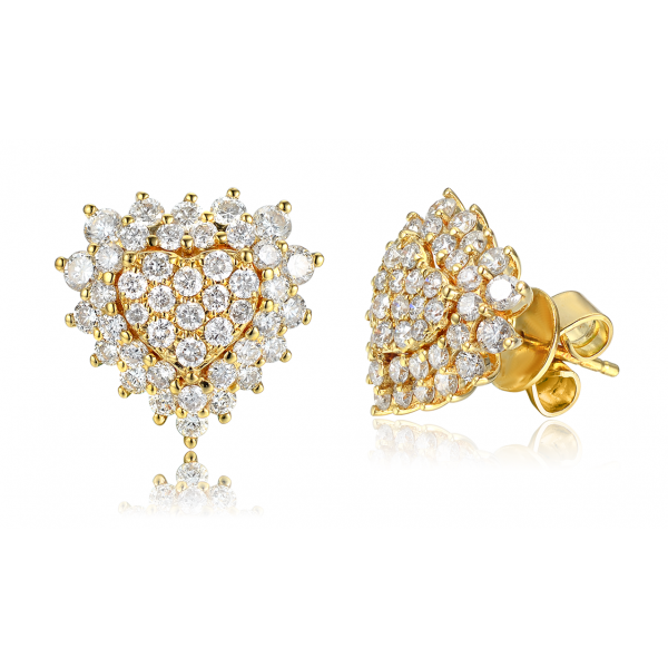 Cybil Cluster Diamond Earring 18K Yellow Gold 