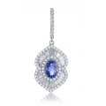 Tella Prong Tanzanite Diamond Earring 18K White Gold