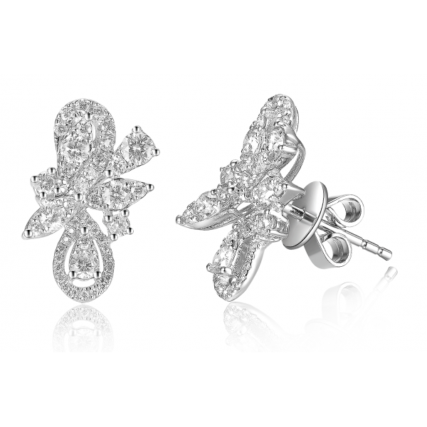 Blomst Channel Diamond Earring 18k White Gold