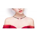 Lockz Ruby Spinel Diamond Choker Necklace 18K Black Gold 