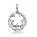 Glan Prong Diamond Pendant 18K White Gold 