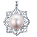 Daria Pearl Diamond Pendant 18K White Gold 