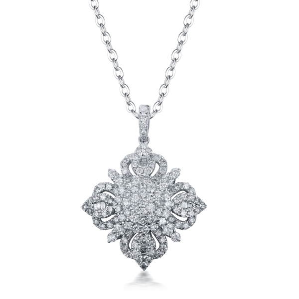 Yasmin Diamond Pendant 18K White Gold