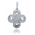 Zareen Channel Dimond Pendant 18K White Gold 