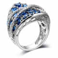 Jonet Sapphire Diamond Ring 18K White Gold