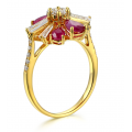 Minerva Ruby Diamond Ring 18K Yellow Gold