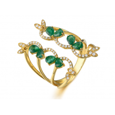 Nerilla Emerald Diamond Ring 18K Yellow Gold