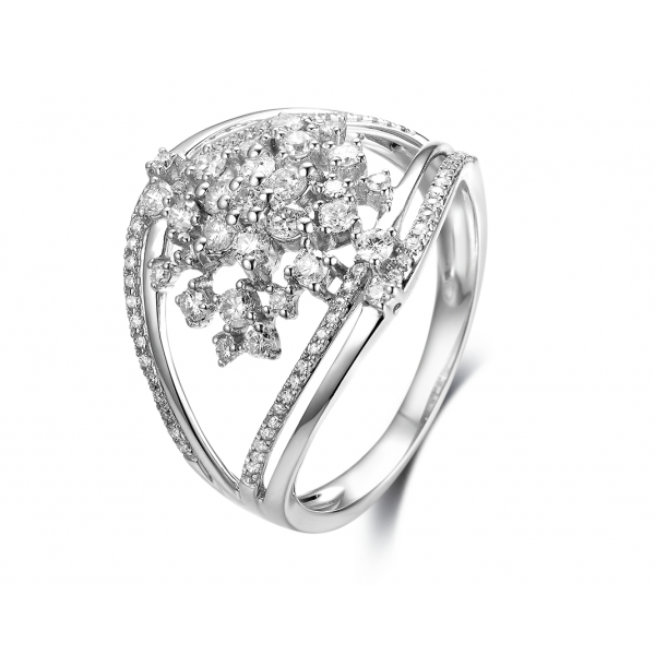 Tullia Micropave Diamond Ring 18K White Gold