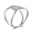 Edith Shared Prong Diamond Ring 18K White Gold 