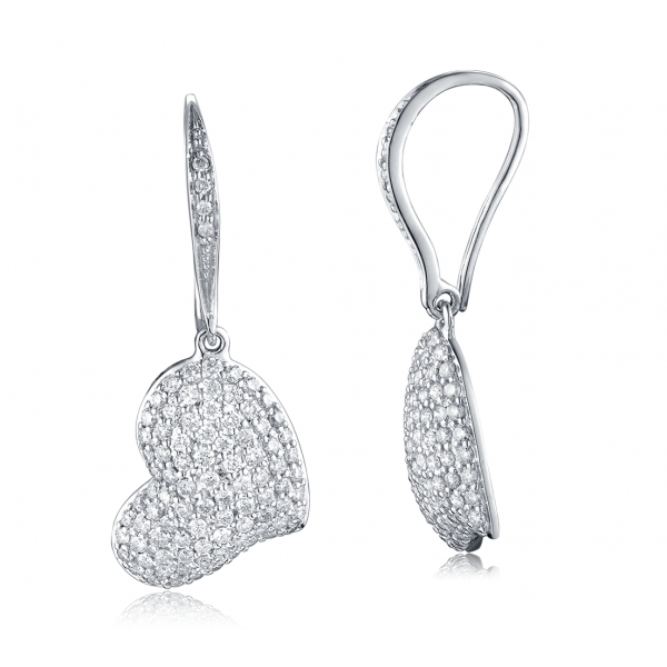 Cora Pave Diamond Earring 18K White Gold 