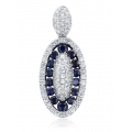 Flavia Sapphire Diamond Pendant 18K White Gold 