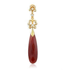 Tara Pave Agate Diamond Earring 18K Yellow Gold 