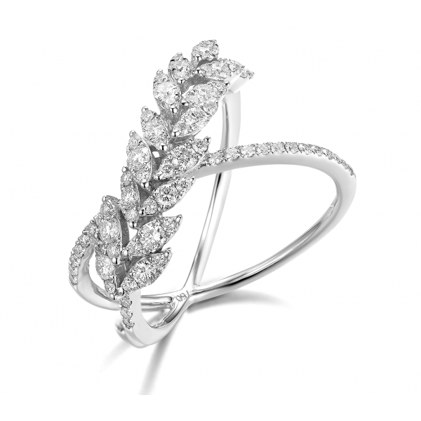 Tasia Channel Diamond Ring 18K White Gold 