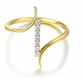 Calix Channel Diamond Ring 18K Yellow Gold 