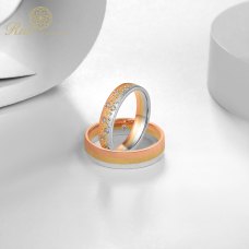 Adalyn Diamond Wedding Ring 18K White, Yellow and Rose Gold (Pair)