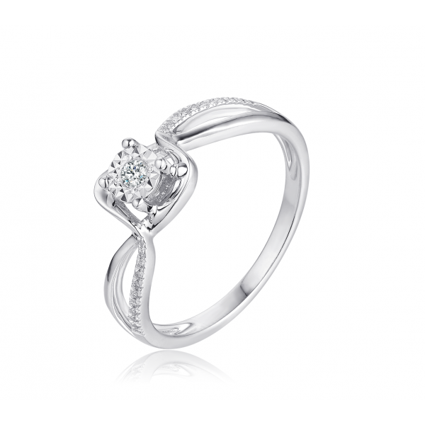 Plasma Illusion Diamond Ring 18K White Gold