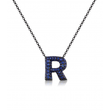 R-Style Pave Diamond Necklace 18K Black Gold