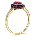 Alon Ruby Diamond Ring 18K Yellow Gold