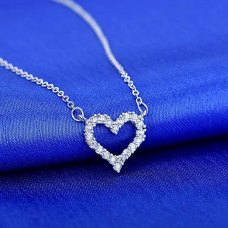 Sweetheart 18K White Gold Diamond Necklace