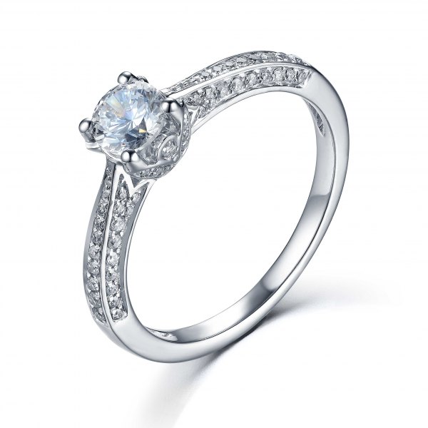 AYeong Diamond Engagement Ring Casing 18K White Gold