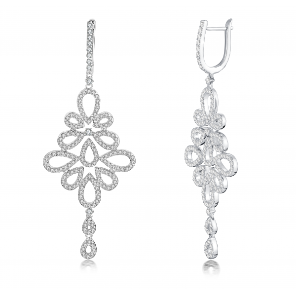 Quincy Prong Diamond Earring 18K White Gold