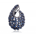 Swan Sapphire Diamond Earring 18K Black Gold 