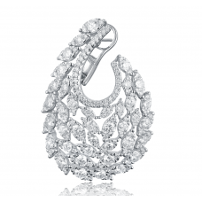 Heavenly Swan Diamond Earring 18k White Gold