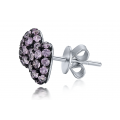 Cosette Pink Sapphire Diamond Earring 18K Black Gold 
