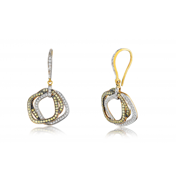 Ira Yellow Sapphire Diamond Earring 18K White Gold 