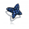 Coco Blue Sapphire Diamond Earring 18K White Gold
