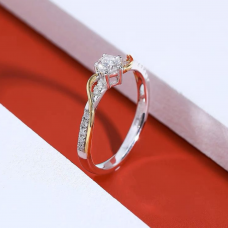 Ryung 18K White and Rose Gold Diamond Engagement Ring Casing