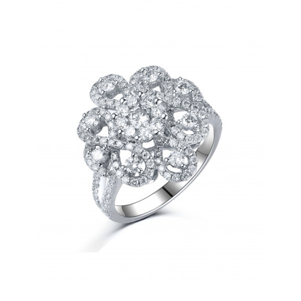 Leben Diamond Ring 18K White Gold