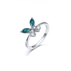 loxlie Emerald Diamond Ring 18K White Gold