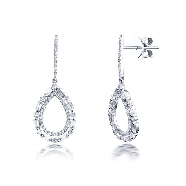 Leruoise Diamond Earring 18K White Gold