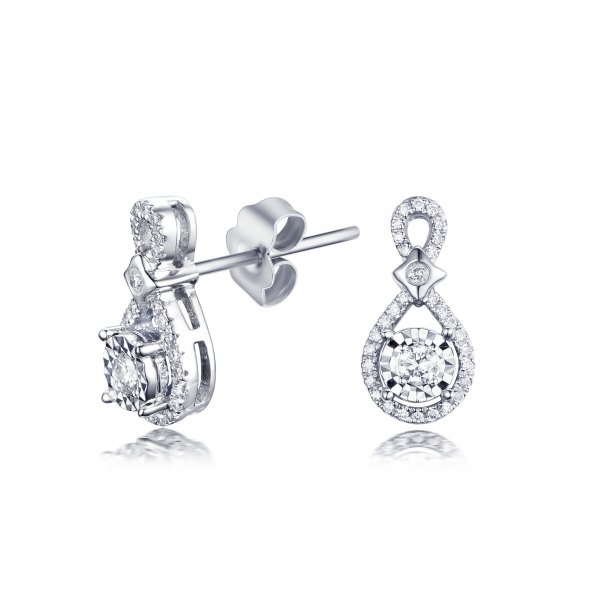 Prisley Diamond Earring 18K White Gold