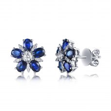Kizlie Sapphire Diamond Earring 18 White Gold