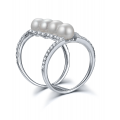 Magellan Pearl Diamond Ring 18K White Gold 