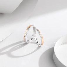 Gyeong Diamond  18K White and Rose Gold Wedding Ring (Pair)