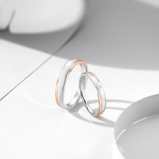 Chung-Ae Diamond 18K White and Rose Gold Wedding Ring (Pair)